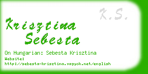 krisztina sebesta business card